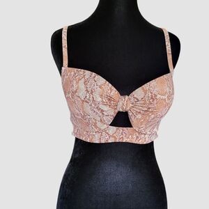 Sun & Shore Bikini Top Size 34D Sparkle/Snakeskin